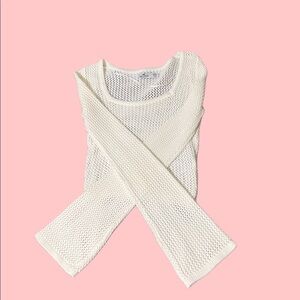 Hollister crochet white top square neck size XXS